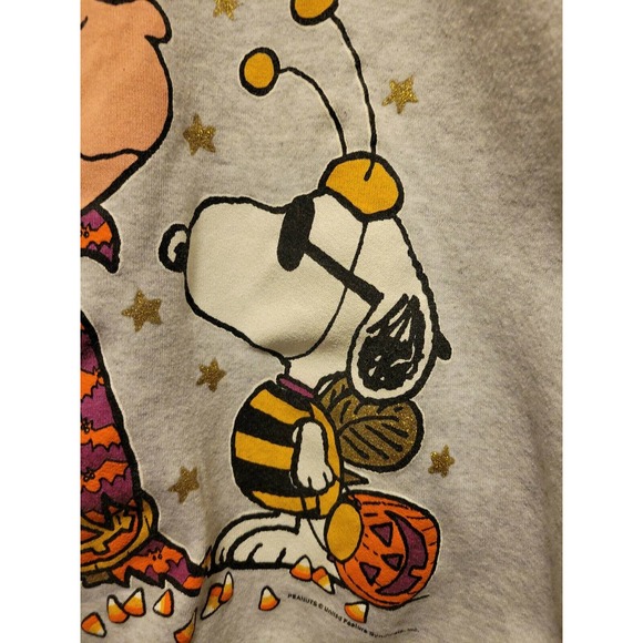Vintage 90s Peanuts Snoopy Halloween Joe Trick Or Treat Sweatshirt L - Picture 4 of 4